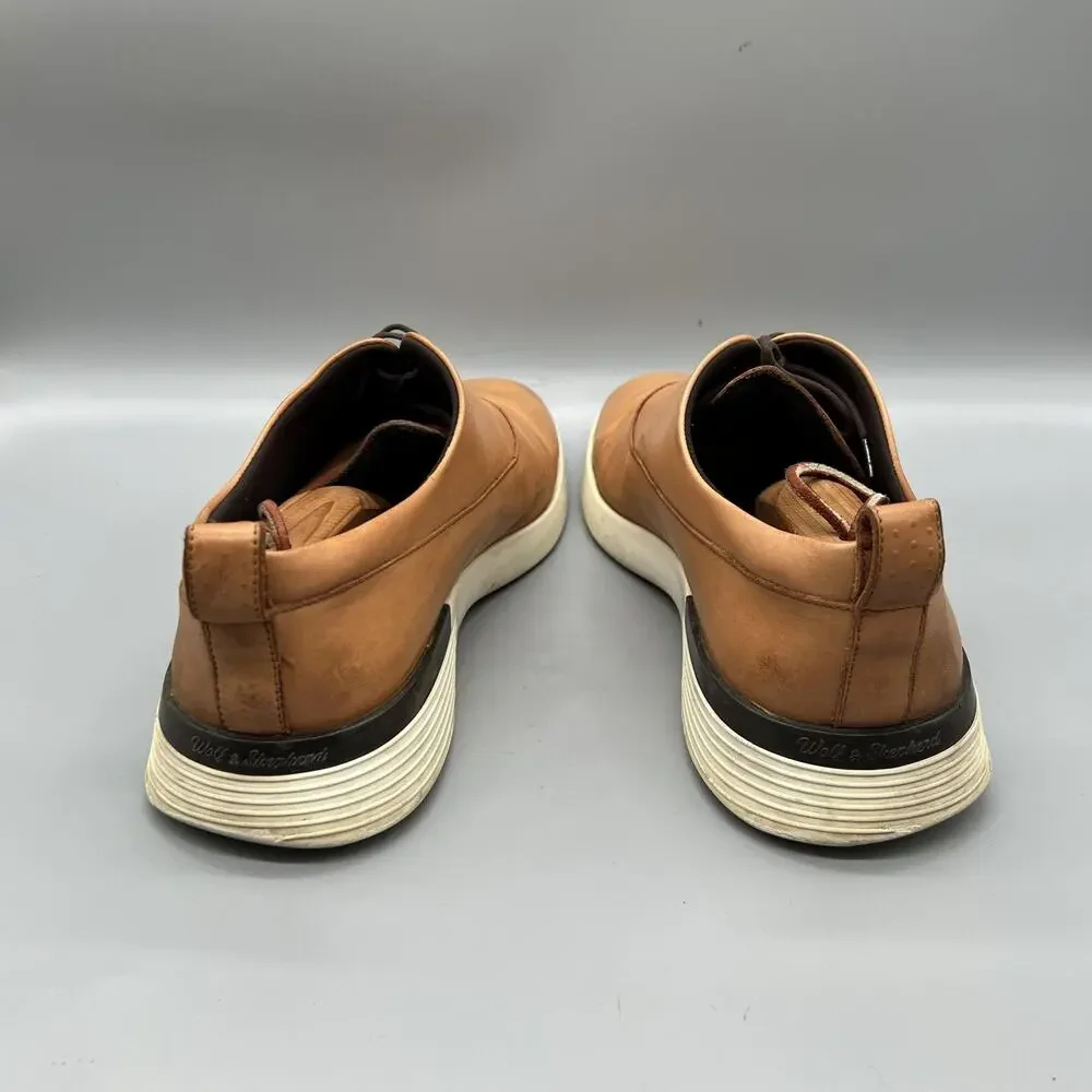Wolf & Shepherd Shoes Mens 11 Brown Leather Low Top Casual Sneakers Comfort